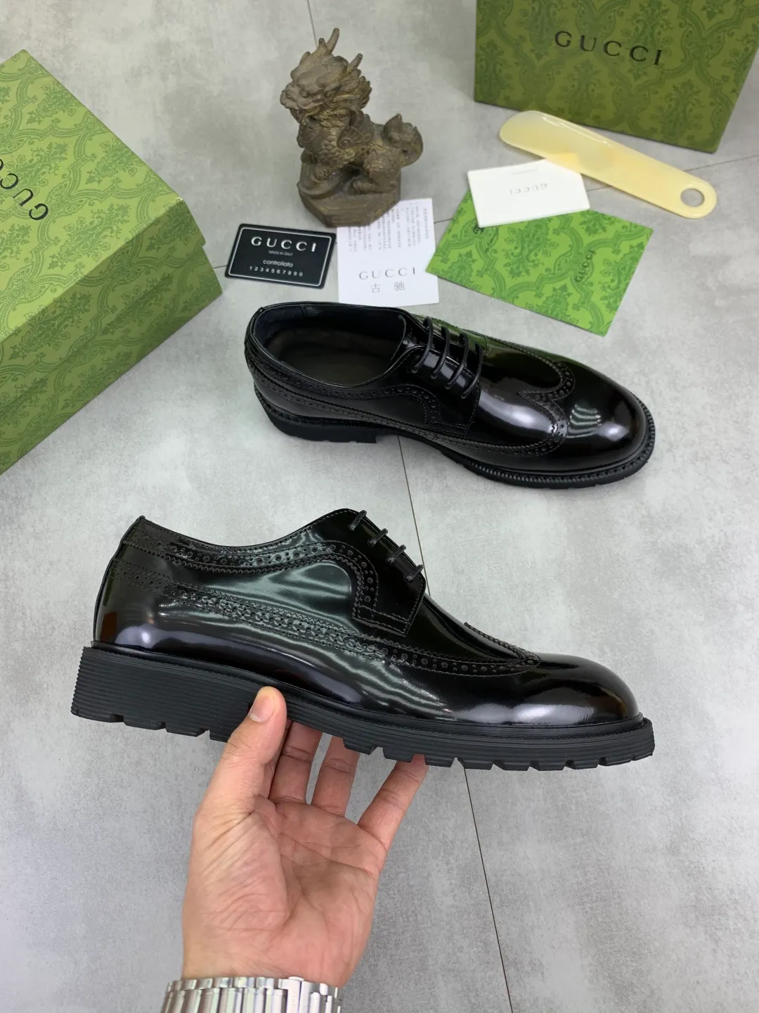 Men's Men's Shoes 💰P580 [New Style] 💰💎💎💎 [Gucci] GUCCI high-end men's formal business leather shoes, original order 1:1! Original imported high-end calfskin, original metal buckle, imported first-layer pigskin lining for feet, original high-end outsole, men's shoe size: 38-44